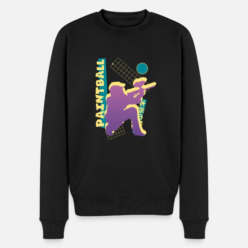 Vaporwave Paintball - Männer Premium Bio Pullover - Schwarz