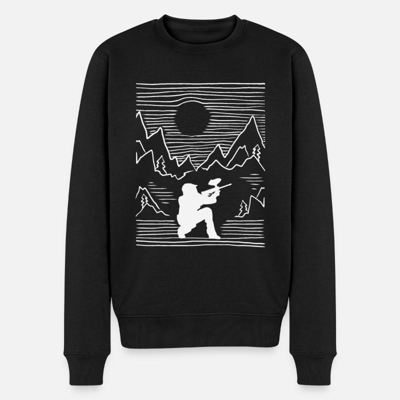 Lignes Paintball - Pull Premium bio Homme - noir