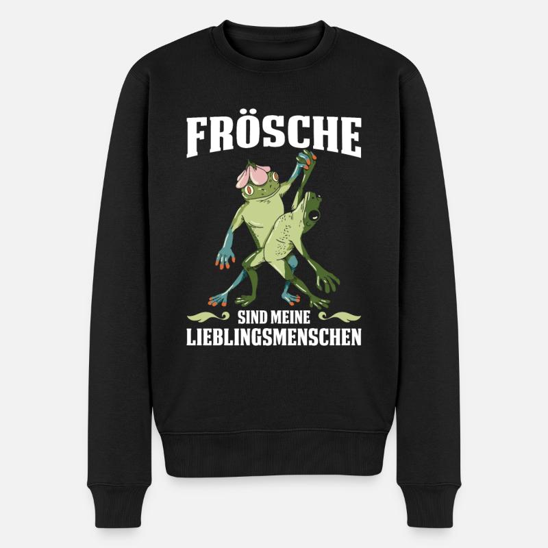Frösche Sind Meine Lieblingsmenschen - Männer Premium Bio Pullover - Schwarz
