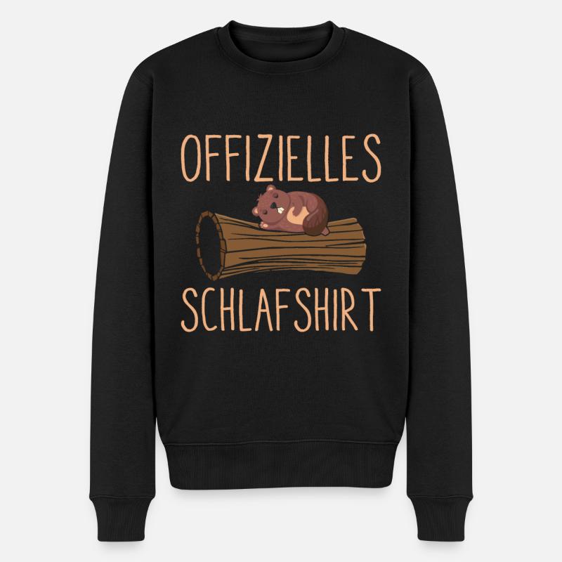 Offizielles Schlafshirt Biber Geschenk - Männer Premium Bio Pullover - Schwarz