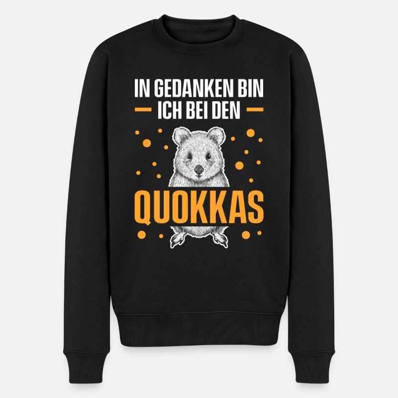 In Gedanken Bin Ich Bei Den Quokkas - Männer Premium Bio Pullover - Schwarz