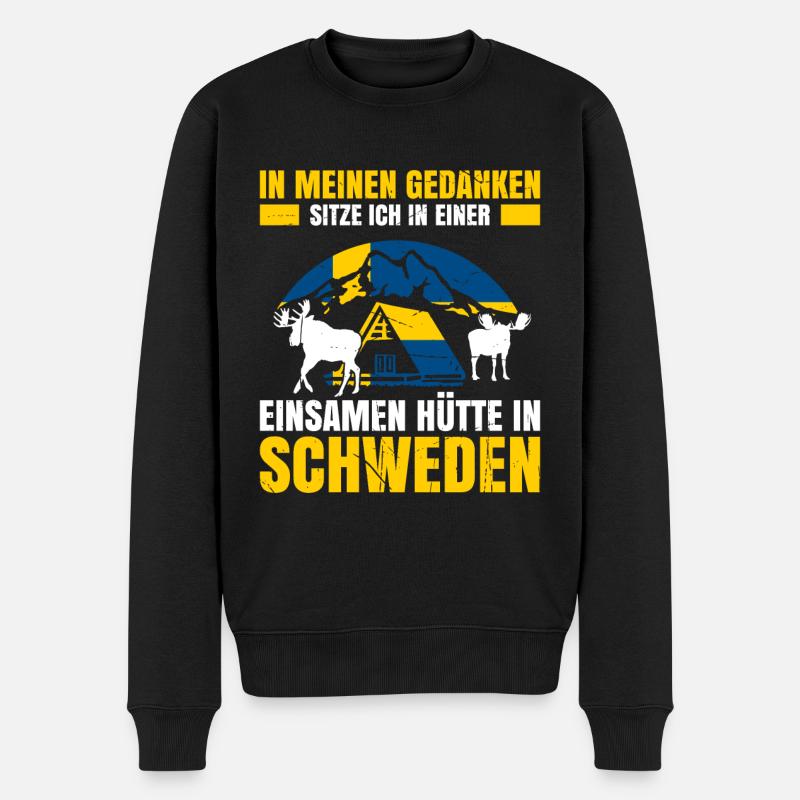 In Meinen Gedanken Sitze Ich In Einer Einsamen Hüt - Männer Premium Bio Pullover - Schwarz
