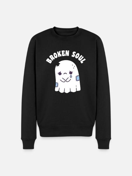 Sad Ghost Broken Soul - Men's Premium Organic Jumper - black