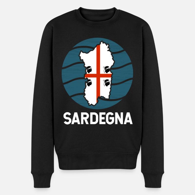 Sardinien Flagge - Männer Premium Bio Pullover - Schwarz