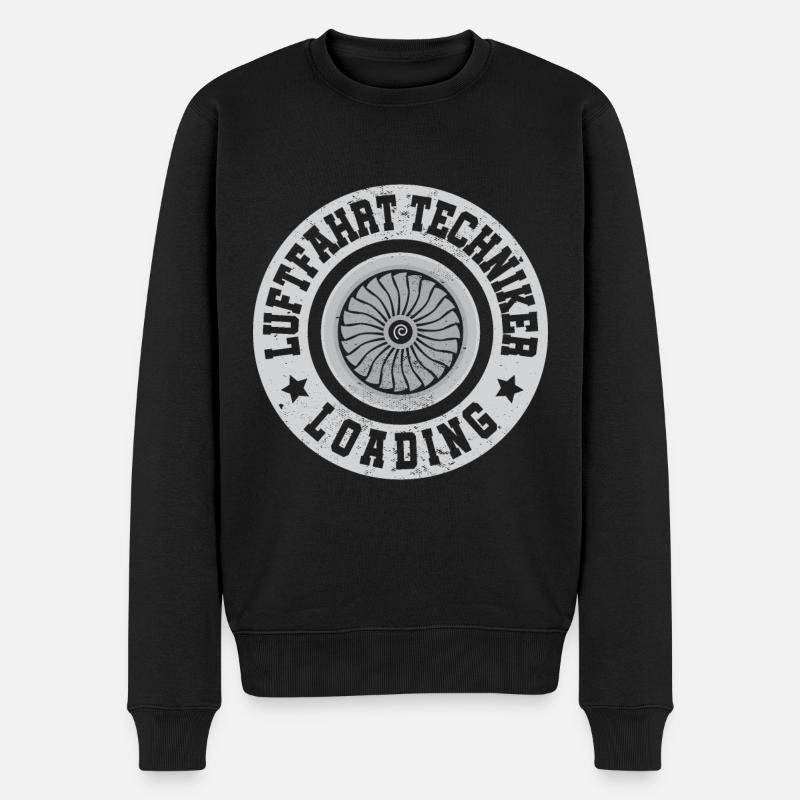 Luftfahrt Techniker - Männer Premium Bio Pullover - Schwarz