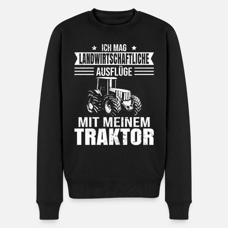 Traktor Landwirt Landmaschinenmechaniker Bauer - Männer Premium Bio Pullover - Schwarz