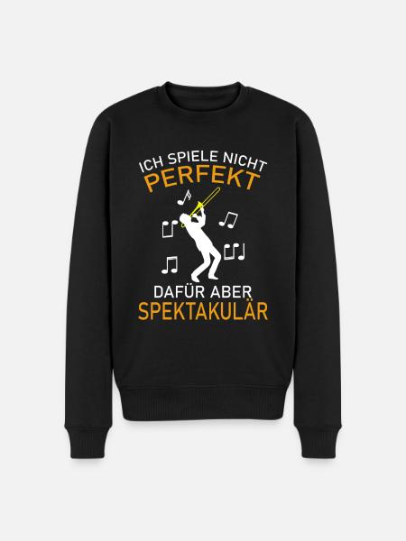 Trombone Posaunen Posaunist - Männer Premium Bio Pullover - Schwarz