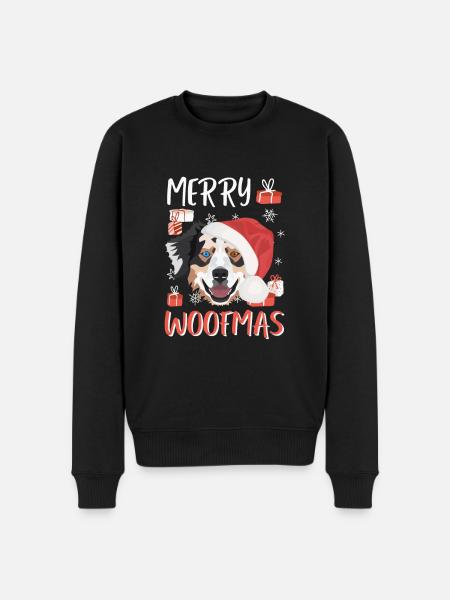 Australian Shepherd Merry Christmas - Men's Premium Organic Jumper - black