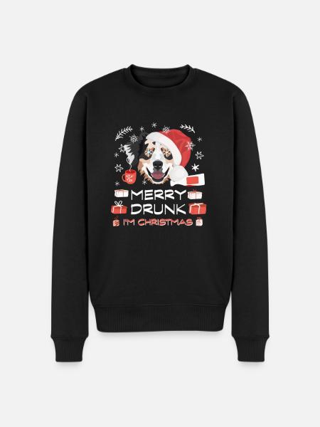 Australian Shepherd Weihnachtsmarkt - Männer Premium Bio Pullover - Schwarz