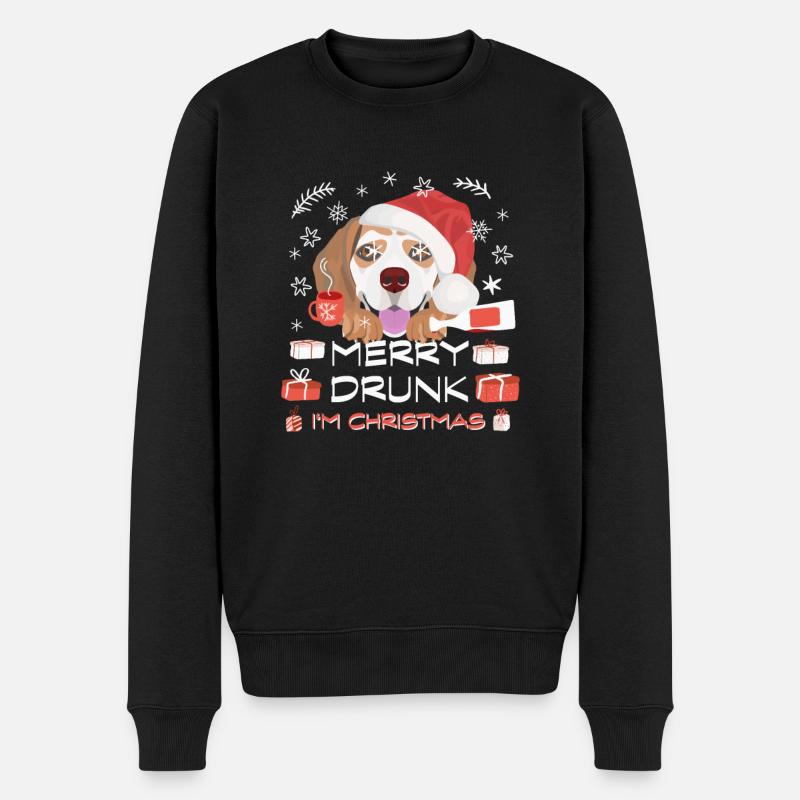 Beagle Weihnachtsmarkt - Männer Premium Bio Pullover - Schwarz