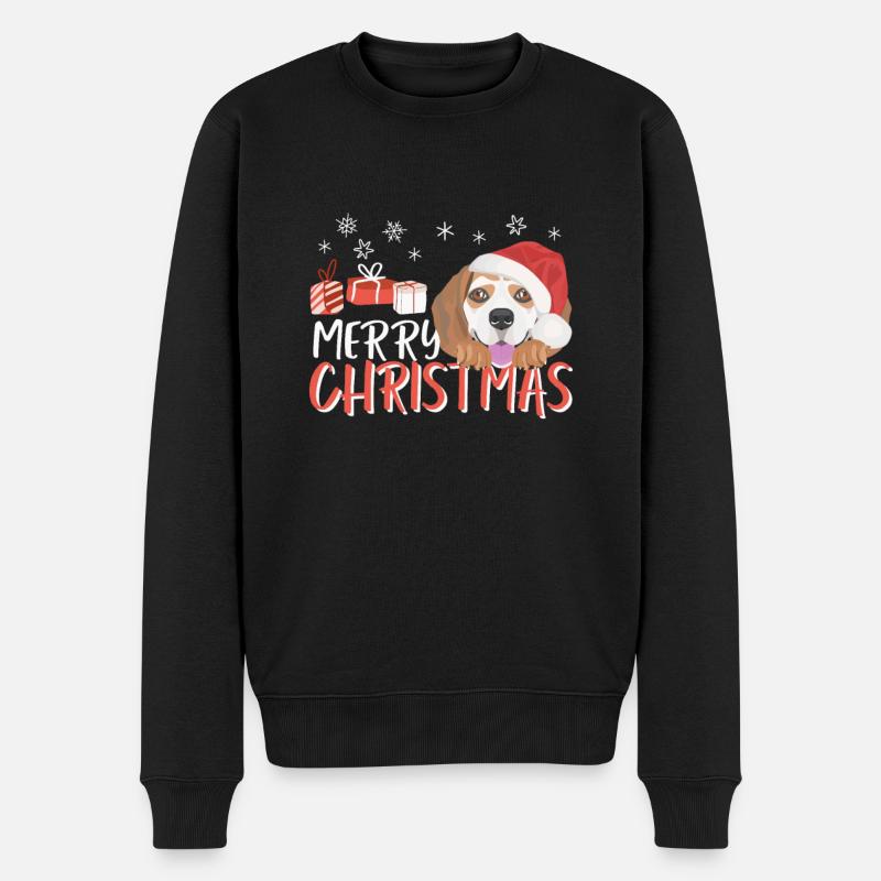 Beagle Joyeux Noël - Pull Premium bio Homme - noir
