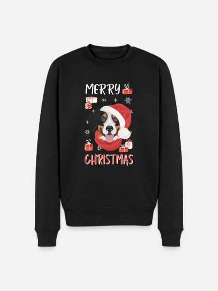 Bouvier Bernois Joyeux Noël - Pull Premium bio Homme - noir