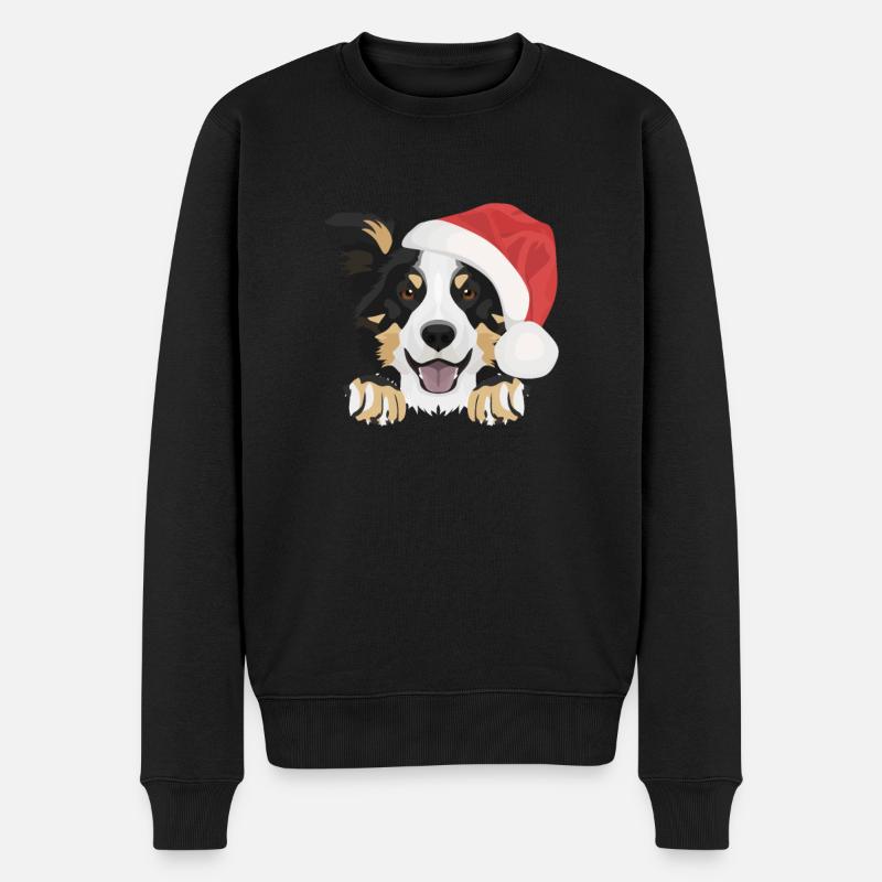 Border Collie Joyeux Noël - Pull Premium bio Homme - noir