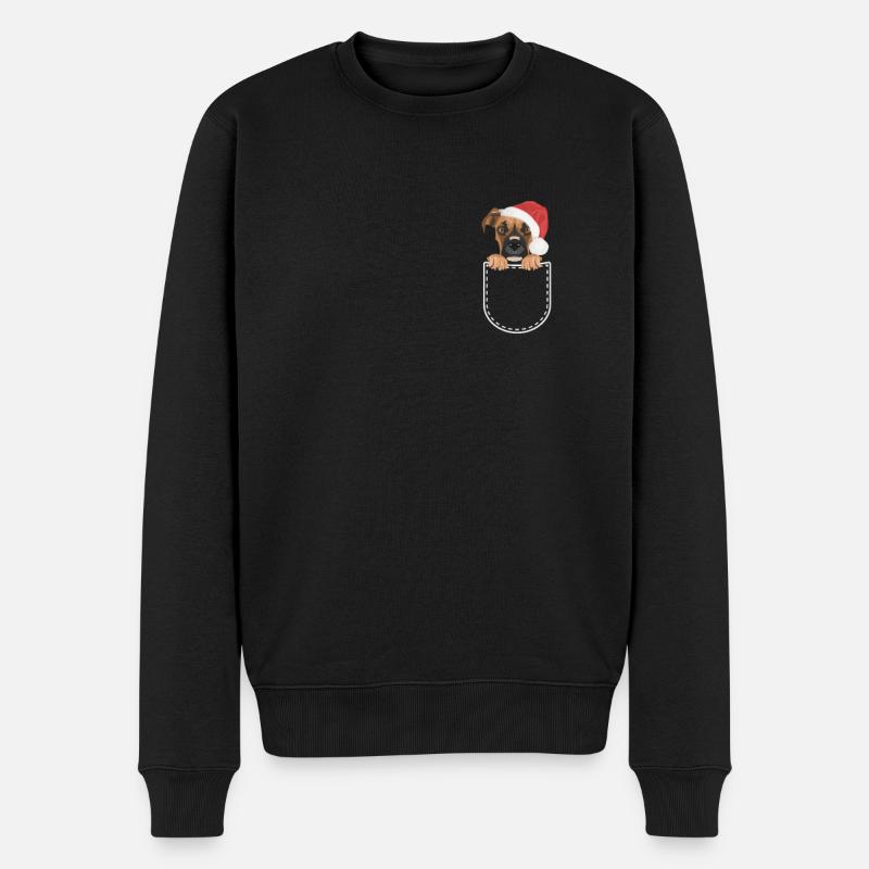 Boxer Frohe Weihnachten - Männer Premium Bio Pullover - Schwarz