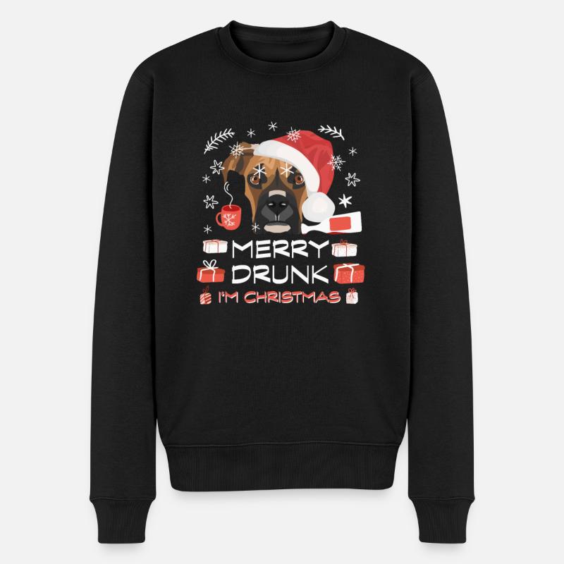 Boxer Weihnachtsmarkt - Männer Premium Bio Pullover - Schwarz