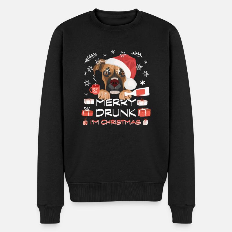 Boxer Weihnachtsmarkt - Männer Premium Bio Pullover - Schwarz