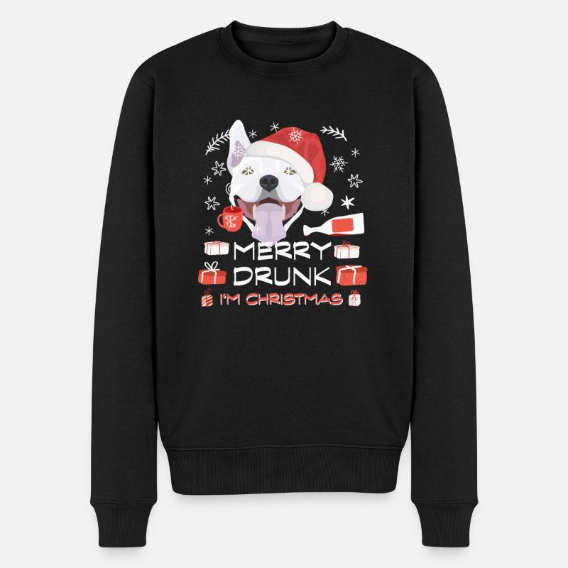Bullterrier Weihnachtsmarkt - Männer Premium Bio Pullover - Schwarz