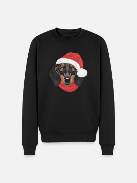 Dachshund Merry Christmas - Men's Premium Organic Jumper - black