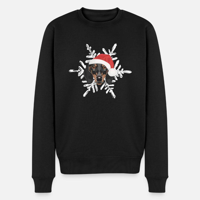 Teckel Joyeux Noël - Pull Premium bio Homme - noir