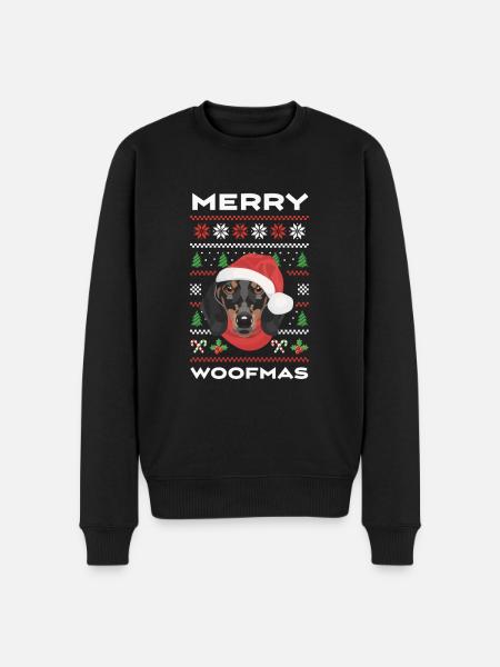 Teckel Joyeux Noël - Pull Premium bio Homme - noir