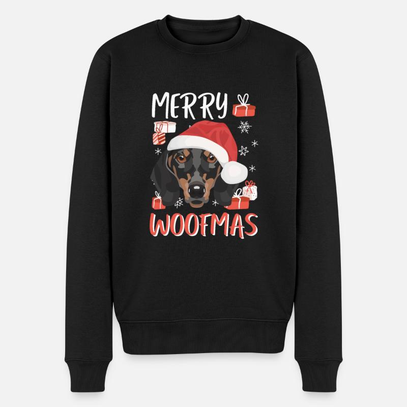 Teckel Joyeux Noël - Pull Premium bio Homme - noir