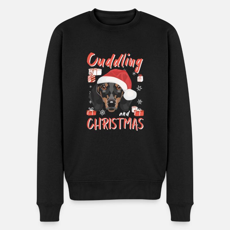 Teckel Joyeux Noël - Pull Premium bio Homme - noir