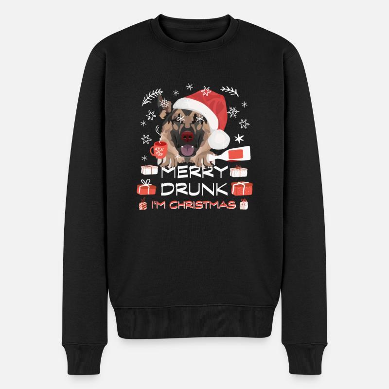 Deutscher Schäferhund Weihnachtsmarkt - Männer Premium Bio Pullover - Schwarz