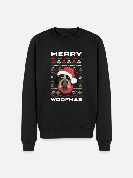 German Wirehair Merry Christmas - Men's Premium Organic Jumper - black