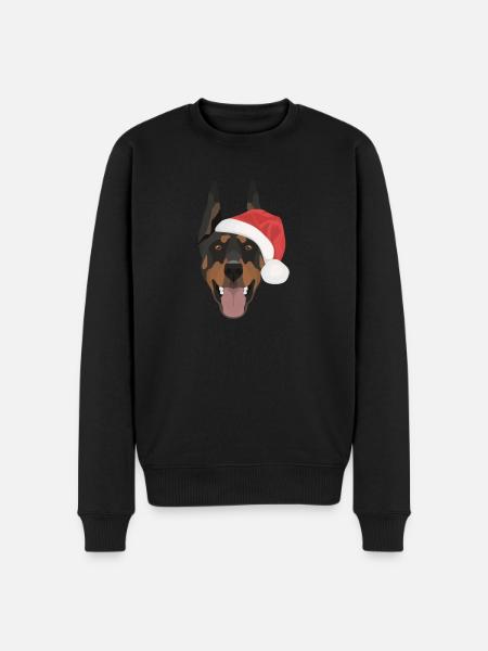Doberman Merry Christmas - Men's Premium Organic Jumper - black