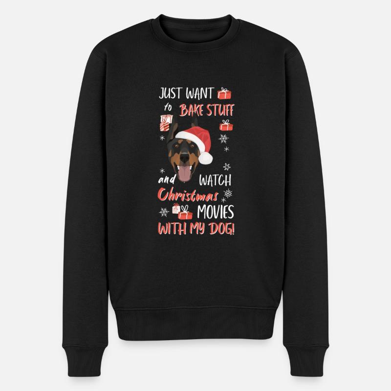 Doberman Joyeux Noël - Pull Premium bio Homme - noir