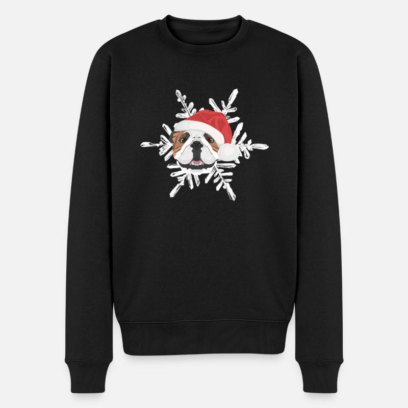 Bouledogue anglais Joyeux Noël - Pull Premium bio Homme - noir