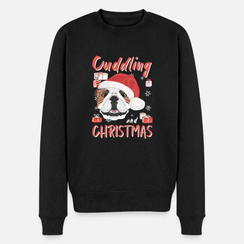 Bouledogue anglais Joyeux Noël - Pull Premium bio Homme - noir
