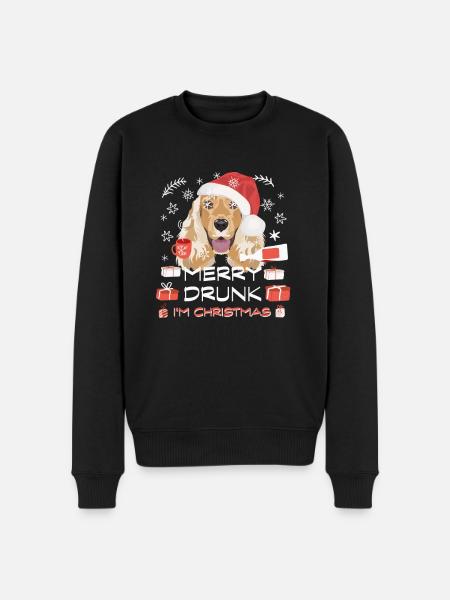 English Cocker Spaniel Weihnachtsmarkt - Männer Premium Bio Pullover - Schwarz