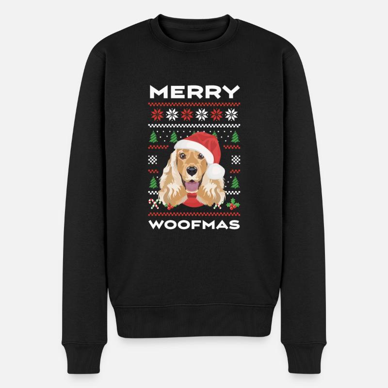 Deutsch Cocker Spaniel Merry Christmas - Men's Premium Organic Jumper - black