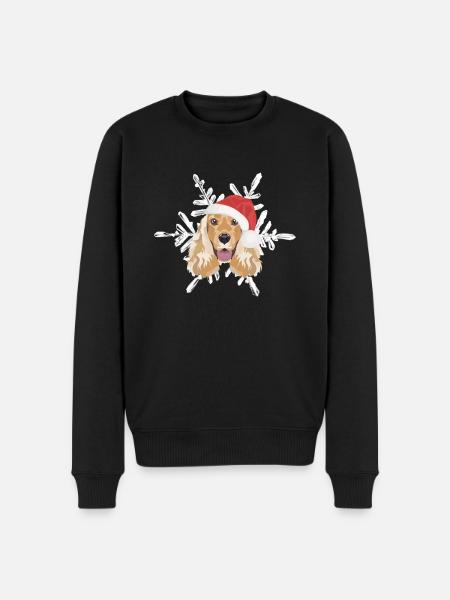 Deutsch Cocker Spaniel Merry Christmas - Men's Premium Organic Jumper - black