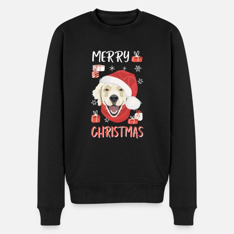 Golden Retriever Joyeux Noël - Pull Premium bio Homme - noir
