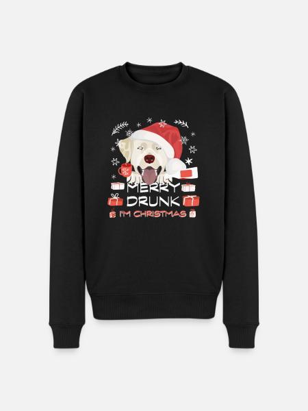 Labrador Weihnachtsmarkt - Männer Premium Bio Pullover - Schwarz