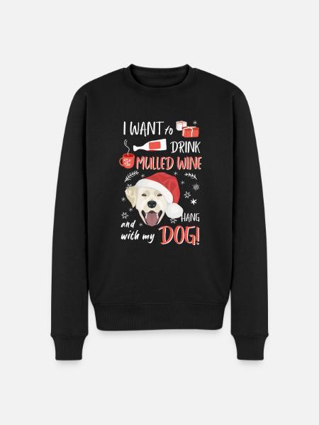 Labrador mulled wine Christmas - Men's Premium Organic Jumper - black