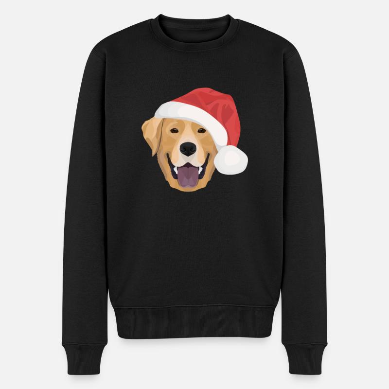 Labrador Frohe Weihnachten - Männer Premium Bio Pullover - Schwarz