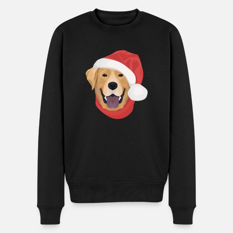 Labrador Frohe Weihnachten - Männer Premium Bio Pullover - Schwarz
