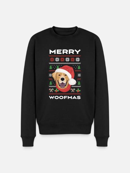 Labrador Merry Christmas - Men's Premium Organic Jumper - black