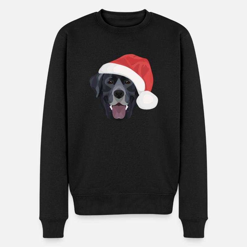 Labrador glædelig jul - Økologisk premium-sweatshirt til mænd - sort