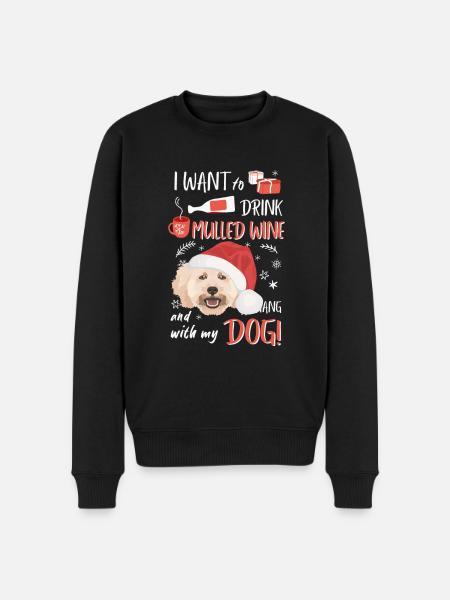 Poodle mulled wine Christmas - Men's Premium Organic Jumper - black