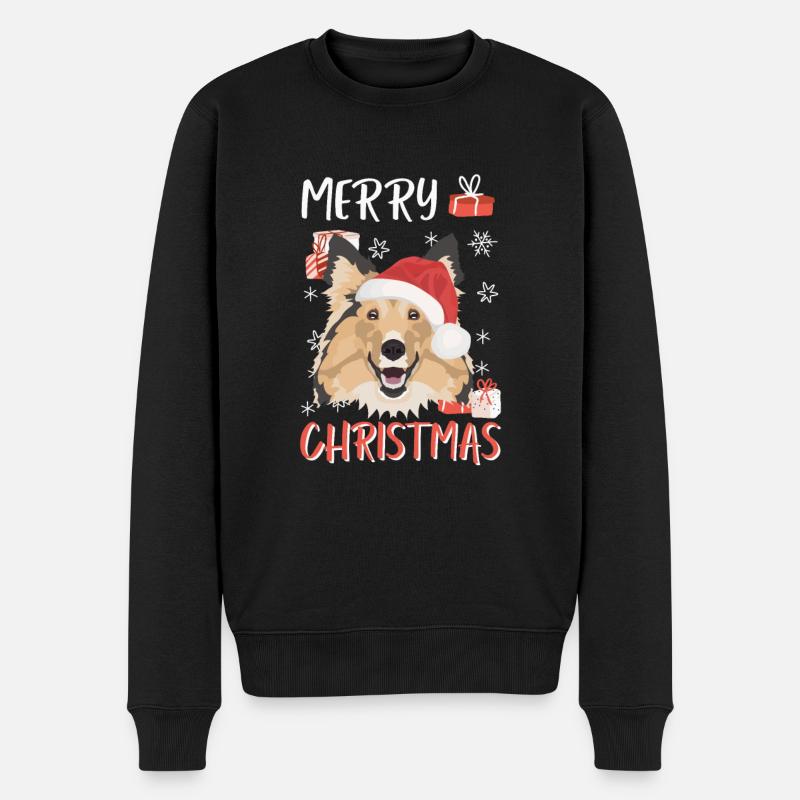Shetland Sheepdog Joyeux Noël - Pull Premium bio Homme - noir