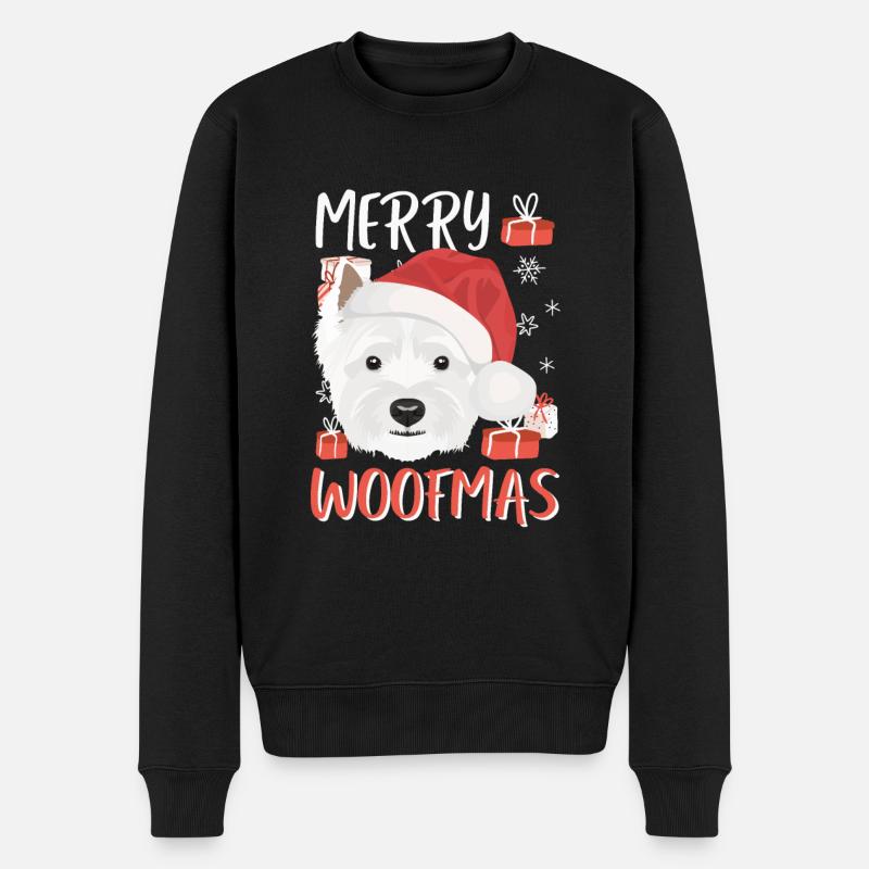 West Highland Terrier Frohe Weihnachten - Männer Premium Bio Pullover - Schwarz