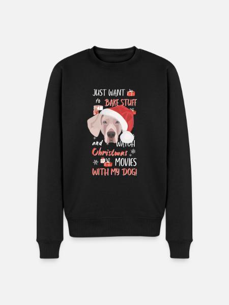 Merry Christmas Weimaraner - Men's Premium Organic Jumper - black