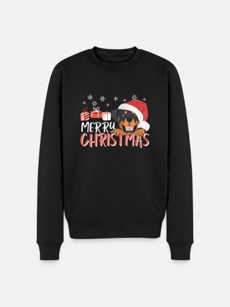 Rottweiler Merry Christmas - Men's Premium Organic Jumper - black