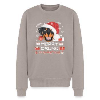 Rottweiler Christmas Market - Men's Premium Organic Jumper - taupe - Front - Nico (187cm)