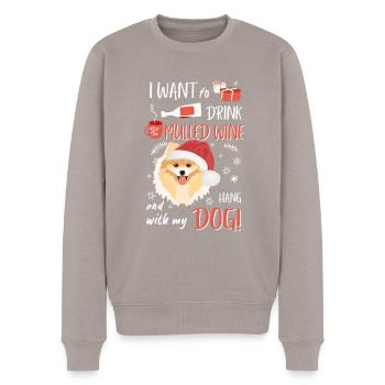 Spitz mulled wine Christmas - Men's Premium Organic Jumper - taupe - Front - Nico (187cm)