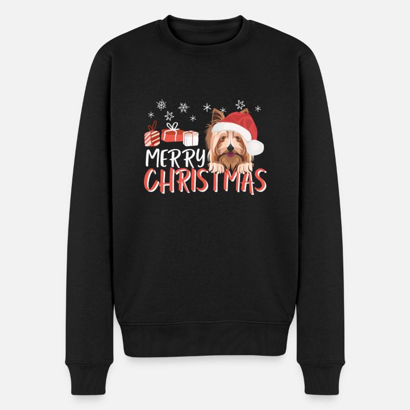 Yorkshire Terrier Joyeux Noël - Pull Premium bio Homme - noir
